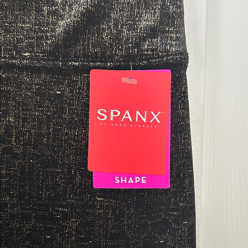SPANX Metallic Black Leggings - Picture 2 of 6